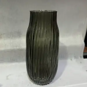 Black Glass Flower Pot